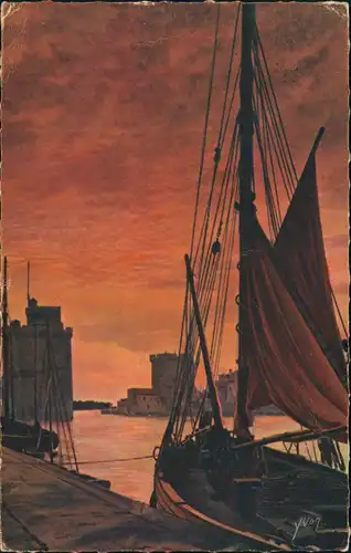 CPA La Rochelle Stimmungsbild Hafen 1932