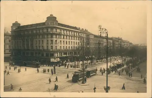 Ansichtskarte Wien Opernring mit Hotel Bristol, Straßenbahn 1924