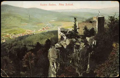 Ansichtskarte Baden-Baden Schloss Hohenbaden (Altes Schloss) 1911