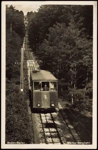 Ansichtskarte Baden-Baden Merkurbahn - Fotokarte 1959