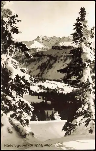 Ansichtskarte Oberstdorf (Allgäu) Mädelegabel-Gruppe, Allgäu im Winter 1966