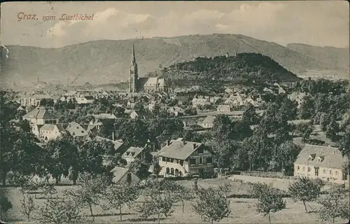 Ansichtskarte Graz vom Lustbichel 1909