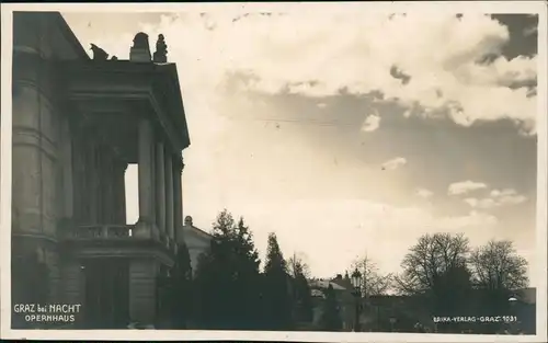 Ansichtskarte Graz Ober bei Nacht - Stimmungsbild 1929