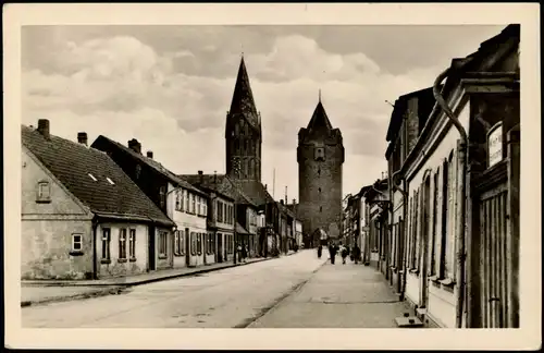 Ansichtskarte Barth Dammtor und Straße 1954