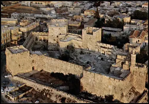 Jerusalem רושלים  BIRD'S EYE VIEW FOREGROUND THE CITADEL AND JAFFA GATE 1980