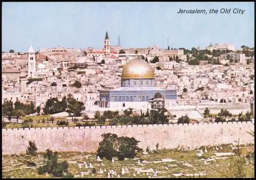 Jerusalem רושלים Panorama-Ansicht OLD CITY SEEN FROM MT. OF OLIVES 1970