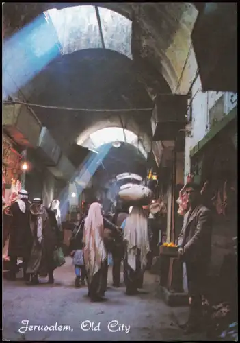 Jerusalem Jeruschalajim (רושלים) Altstadt, OLD CITY STREET SCENE 1980