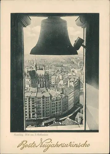 Hamburg Panorama-Ansicht Blick von St. Katharinen Kirche, Glocke 1939