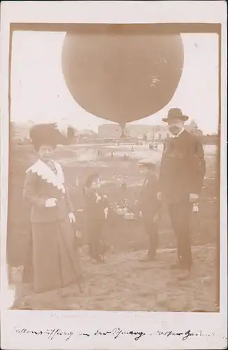 Ansichtskarte Berlin Start eines Ballon Flugplatz 1912