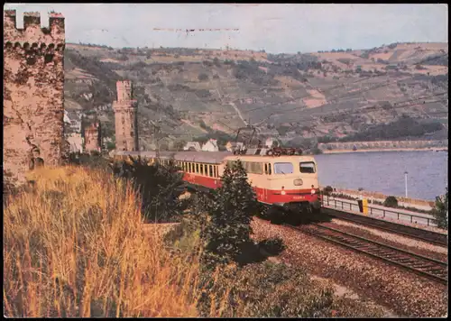 Verkehr & Eisenbahn Motivkarte TEE Rheingold bei Oberwesel am Rhein 1971