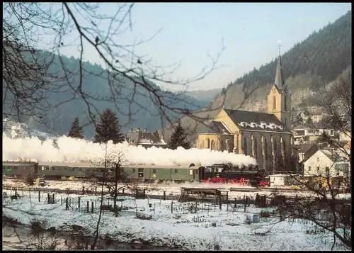 Verkehr & Eisenbahn Motivkarte Dampflokomotive in der Eifel 1980
