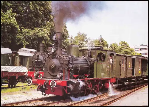 Dampflokomotive Modell-Eisenbahn-Club Essen Oldtimerzug mit Dampflok T3 1980