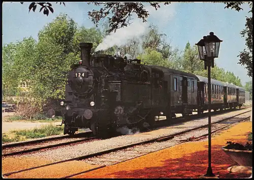 Eisenbahn & Lokomotiven: Dampflokomotive, alter Personenzug 1970