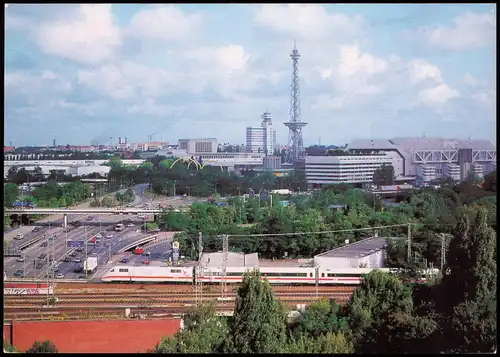 Eisenbahn & Lokomotive (ICE) vor dem Berliner Funkturm (Berlin) 1990