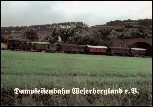 Dampflok 6 Graf Bismarck XVI am Autobahnviadukt zw. Steinbergen und Bucholz 1984