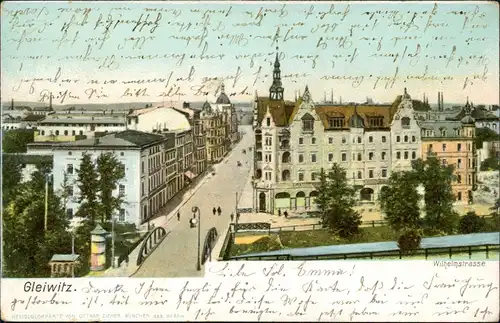 Postcard Gleiwitz Gliwice Wilhelmstraße Oberschlesien 1904