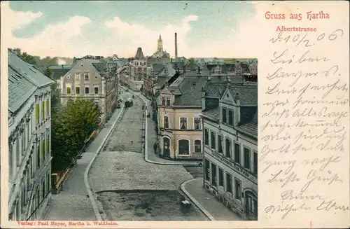Ansichtskarte Hartha Albertstraße 1916