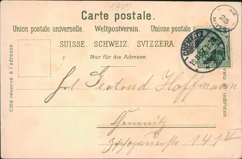 Ansichtskarte Litho AK .Schweiz Schweiz Suisse Helvetia -Grüss Gott 1907