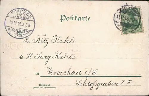 Ansichtskarte Zschopau 2 Bild Litho Prägekarte Stadt Seminar 1903 Prägekarte