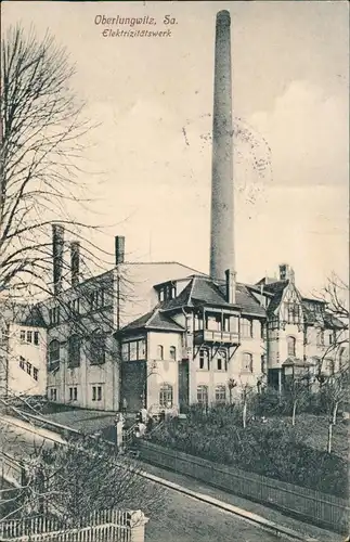 Ansichtskarte Oberlungwitz Elektrizitätswerk Hohenstein Ernstthal 1917 Feldpost