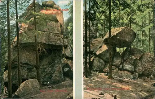 Ansichtskarte Goslar Umland-Ansicht, Romkerhalle, Okertal 2-Bild-Karte 1910