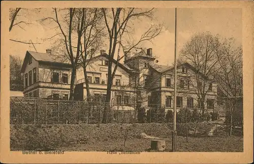 Ansichtskarte Bethel-Bielefeld Ortsansicht mit Haus Bethanien 1920