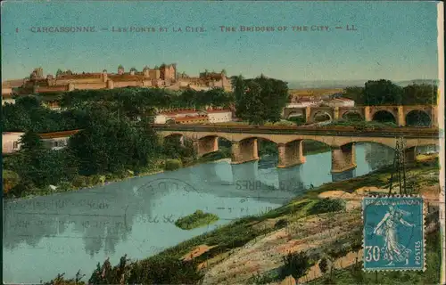 Carcassonne Carcassona LES PONTS ET LA CITE (BRIDGES OF THE CITY) 1926