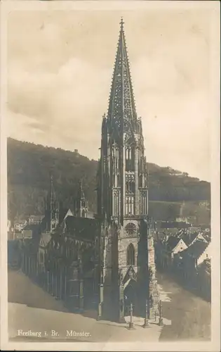 Ansichtskarte Freiburg im Breisgau Münster Gebäude Kirchen Ansicht 1929