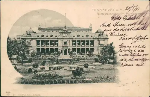 Ansichtskarte Frankfurt am Main Restaurationsbau im Palmengarten 1901