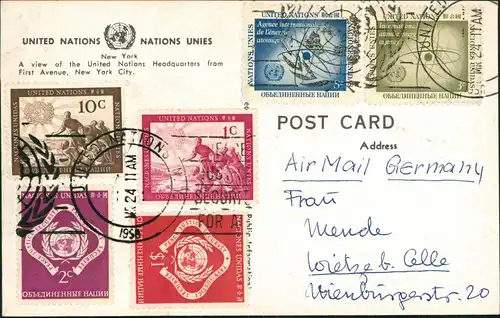 Postcard New York City United Nations Headquarter 1958