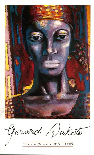 Künstlerkarte: Gerard Sekoto Woman with patterned head scarf 1990