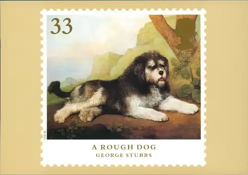 Dogs Rough Dog by George Stubbs (Briefmarken-Motiv England) 1991