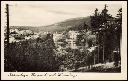 Ansichtskarte Braunlage Panorama mit Kurpark Wurmberg 1962