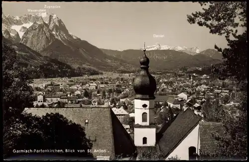 Garmisch-Partenkirchen Panorama-Ansicht, Blick von St. Anton 1960