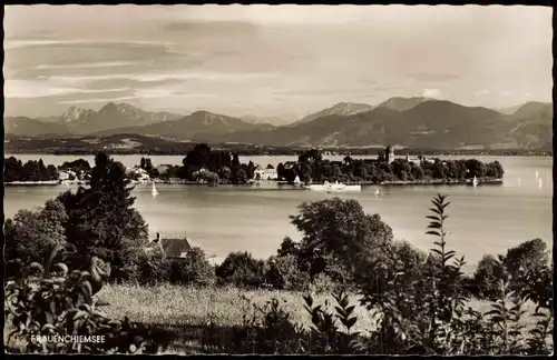 Ansichtskarte Frauenchiemsee Panorama Blick Frauenchiemsee 1960