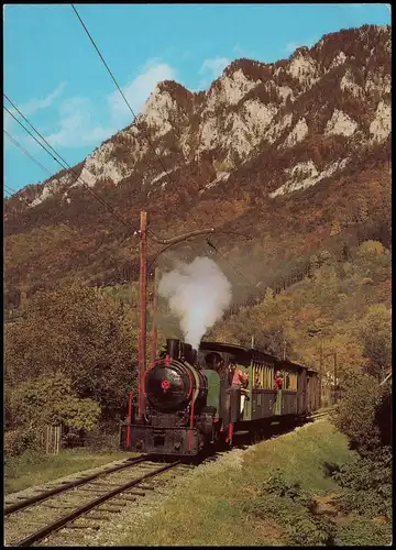 Museumseisenbahn  HIRSCHWANG  Rax Dampflokomotive 1970   rückseitig   Fahrkarte