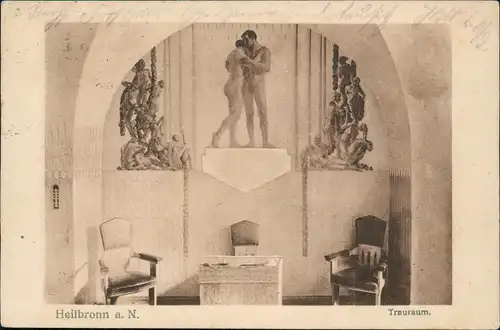 Ansichtskarte Heilbronn Trauraum - Innenansicht 1922  gel. Vorinfla-Frankatur