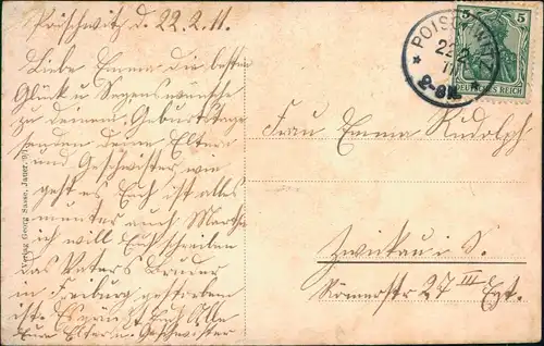 Postcard Poischwitz b. Jauer Paszowice b. Jawor Evangelische Kirche. 1911