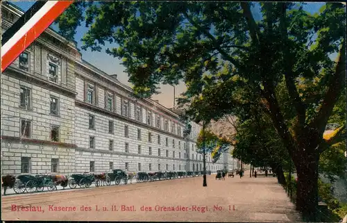 Breslau Wrocław Kaserne des I. u. II. Batl. des Grenadier-Regt. No. 11. 1916