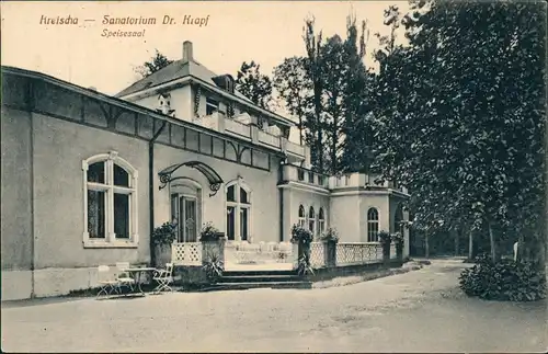Ansichtskarte Kreischa Gebäude-Ansicht Sanatorium Dr. Krapf Speisesaal 1920