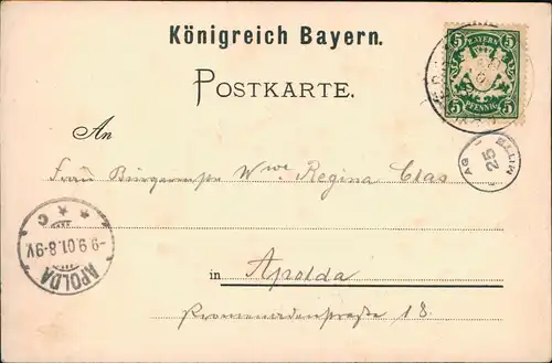 Ansichtskarte Nürnberg Partie am Gasthof Weißer Hahn von J. C. DISTLER 1901