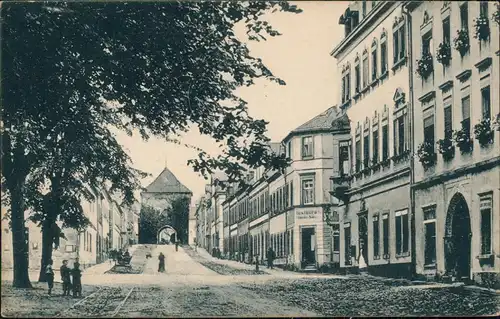 Ansichtskarte Marienberg im Erzgebirge Zschopauer-Straße und Tor 1920