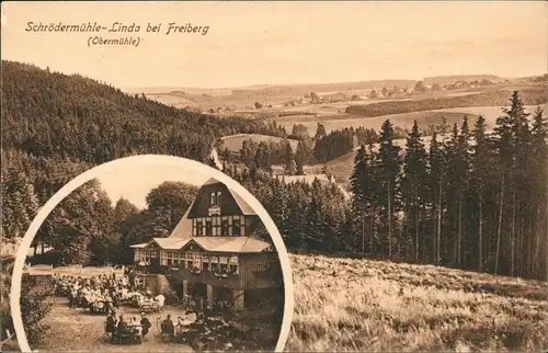 Freiberg (Sachsen) Umlandansicht Schrödermühle-Linda   (Obermühle) 1910
