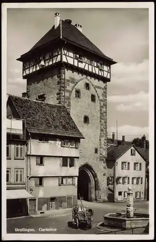 Ansichtskarte Reutlingen Stadtteilansicht mit Gartentor 1939