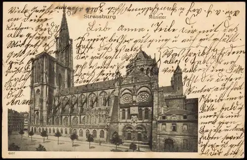 CPA Straßburg Strasbourg Partie am Münster 1900