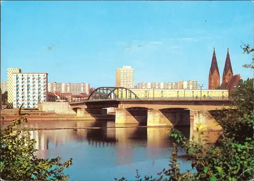 Frankfurt (Oder) Blick von der VR Polen -  Brücke der Freundschaft 1981
