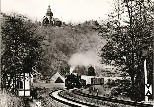 Ansichtskarte Orlamünde Dampflokomotivenim Einsatz der Baureihe 41 Reko 1983