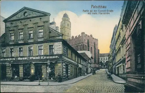 Postcard Patschkau Paczków (Patschke) Partie an der Conrad-Straße 1909