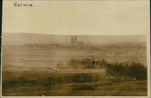 CPA Reims Reims Fernsicht auf die Stadt, Fabrik im WK1 1918