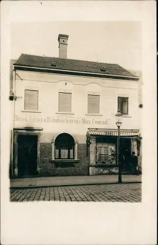 Ansichtskarte Roßwein Brod Weiss & Feinbäckerei v Max Conrad. 1909